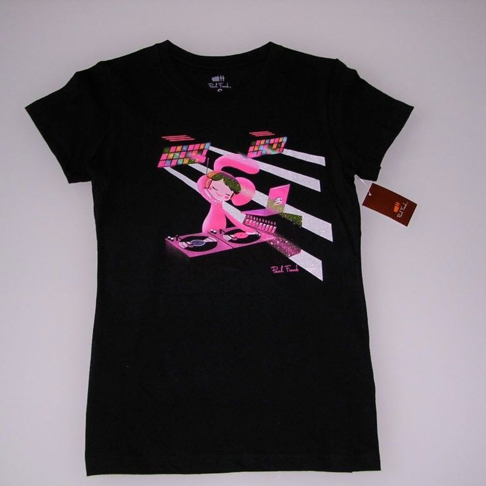 GENUINE PAUL FRANK JULIUS BUNNY GIRL DJ T-SHIRT BLACK